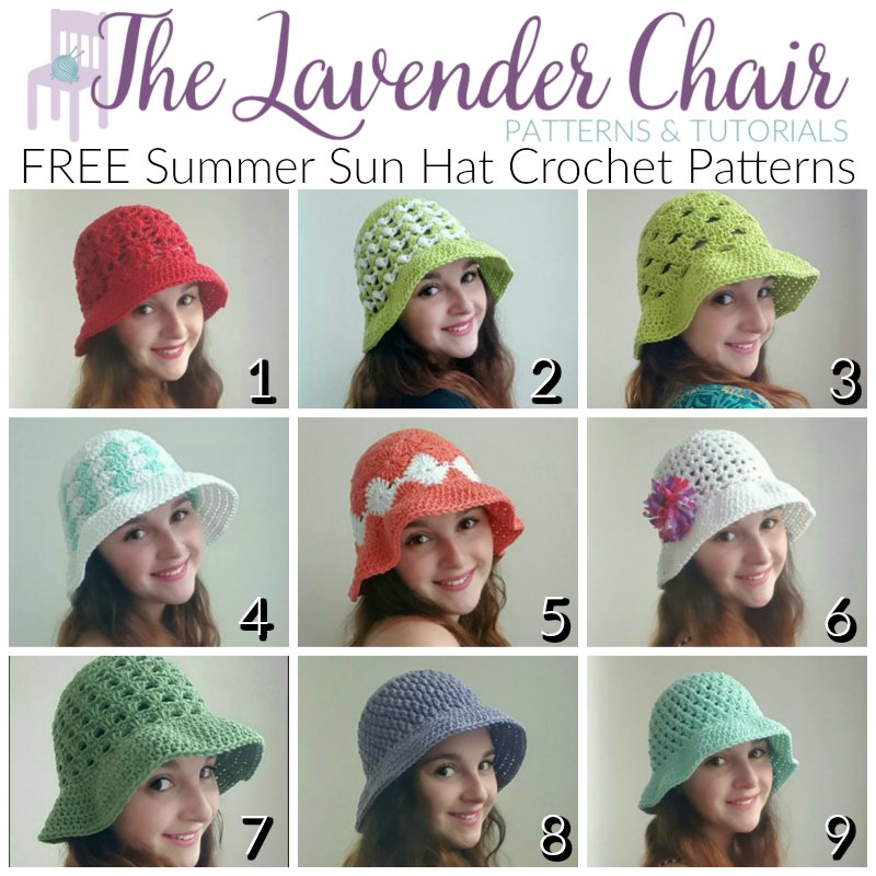 FREE Sun Hat Crochet Patterns - The Lavender Chair