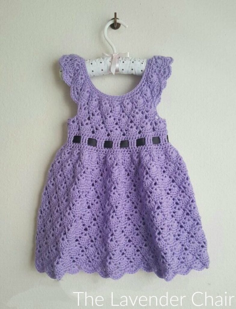 Crochet Dress PATTERN Lavender Wrap Dress sizes up to 8 Years english Only  -  Canada