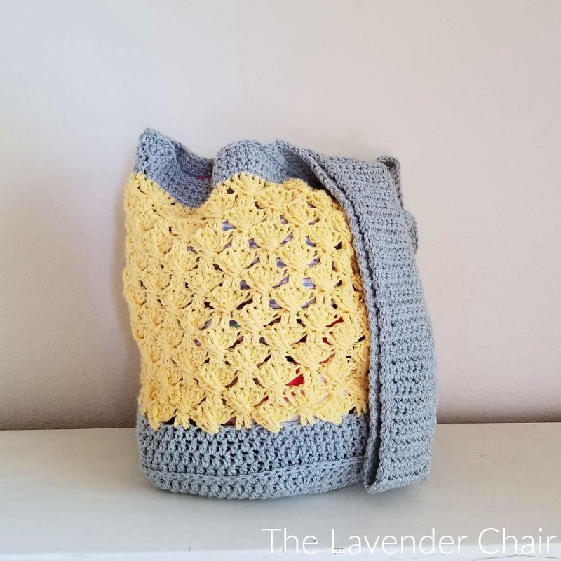 Round Bottom Textured Fan Tote Free Crochet Pattern The Lavender Chair