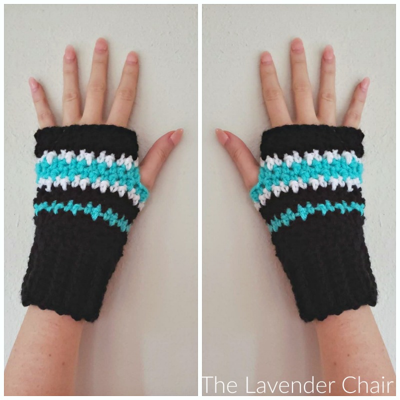 Houndstooth Fingerless Gloves - Free Crochet Pattern - The Lavender Chair